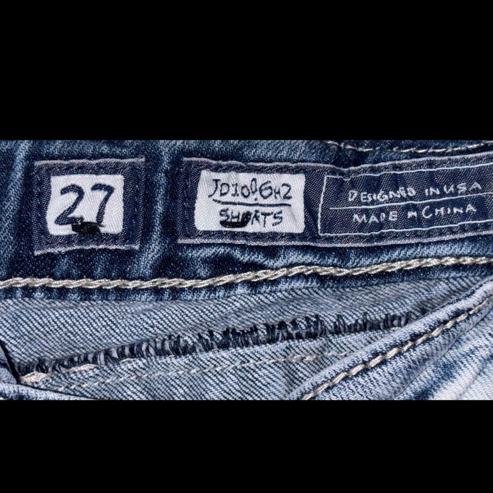 Miss Me Y2K Distressed Heavy Stick Micro Mini Booty Shorts SZ.27 - Picture 4 of 12